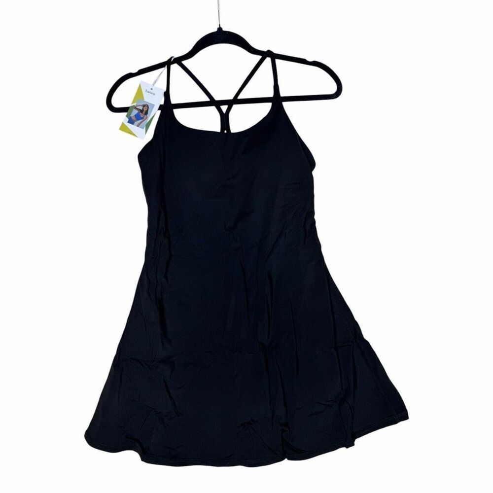 NEW Halara Girls Active Tennis Dress Skort Romper Black XXL 15-16 Built In Bra